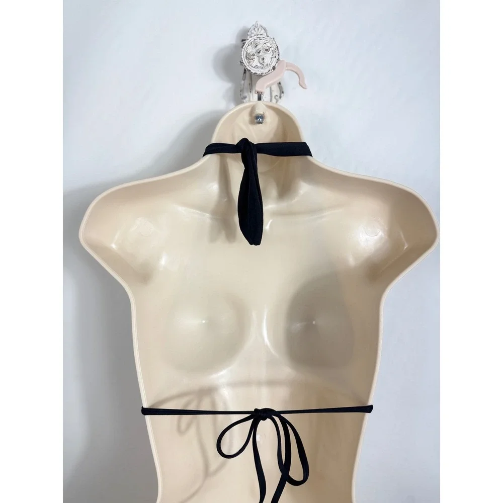 L*Space Bikini Top Women Medium Black Pink Halter Triangle Swimwear RN130061